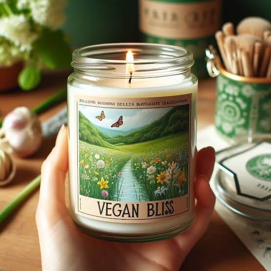 Vela vegana em pote de vidro